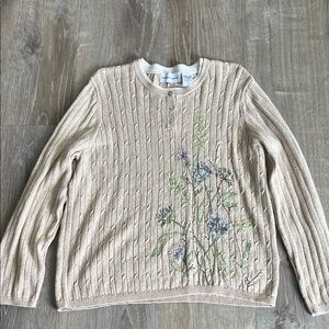Alfred Dunner Cottagecore Juniper Embroidery Sweater